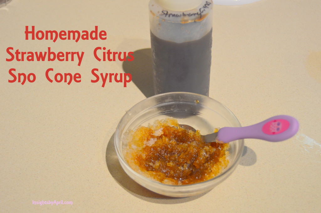 Homemade Strawberry Citrus Sno Cone Syrup