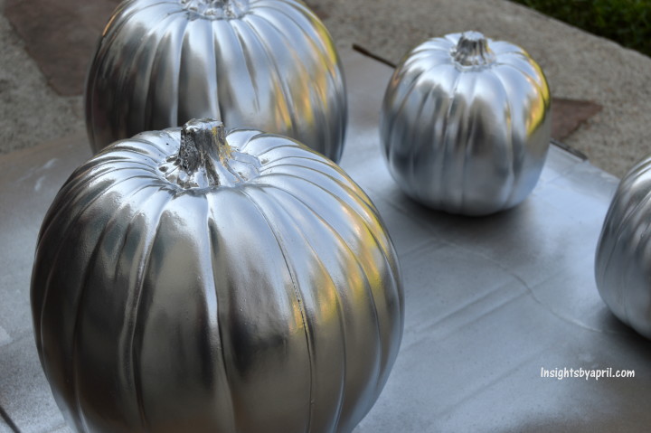 painting chrome pumpkin decorations