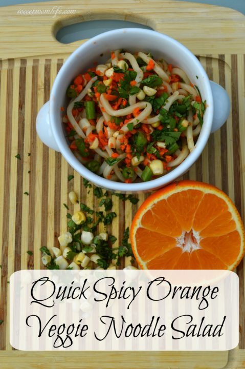 Quick Spicy Orange Veggie Noodle Salad