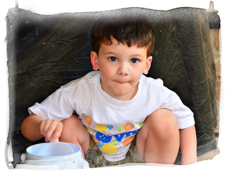 Wordless Wednesday- Playing and Sitting in Pops Truck