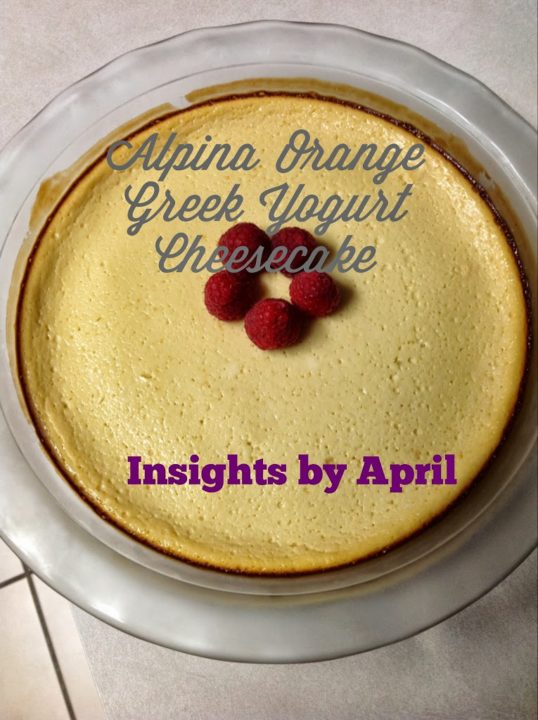 Alpina Orange Greek Yogurt Cheesecake~ Gluten Free