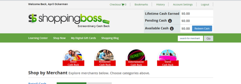 ShoppingBoss.com- Earn Cash Back from Buying Gift Cards