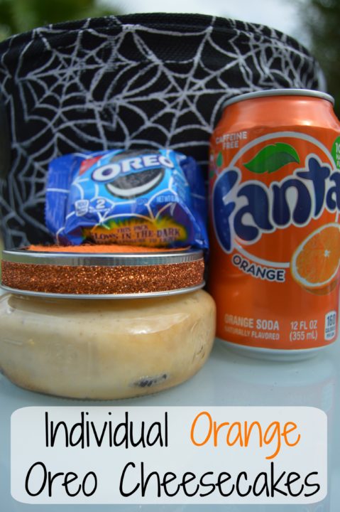 Individual Orange Oreo Cheesecake in Mason Jars